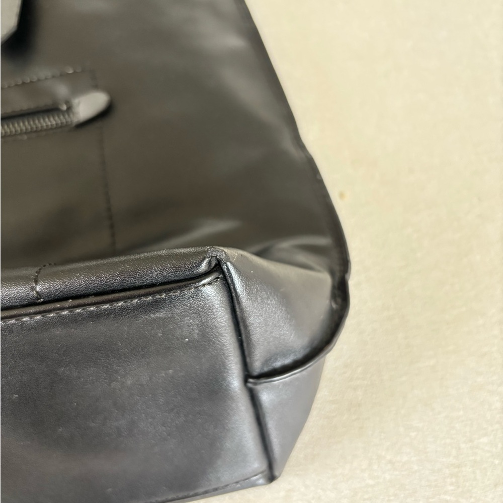 Roots 73 leather tote handbag black grey - Picture 4 of 11